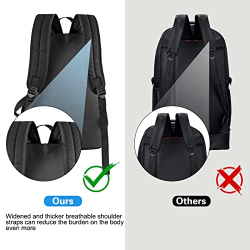 HEEYA Lightweight Black Backpack for Travel and Work