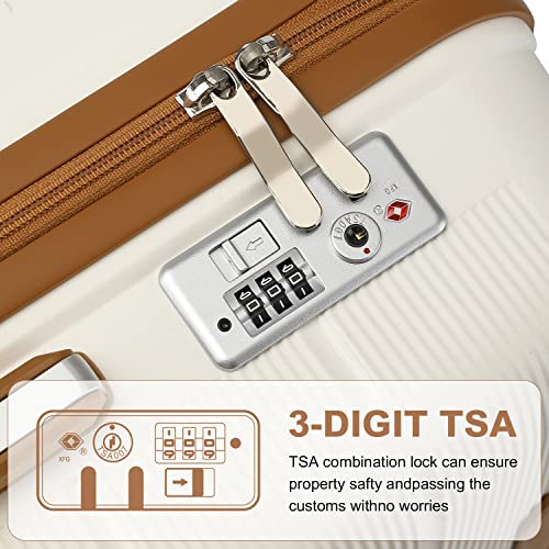 28" British Traveller Large Suitcase - White