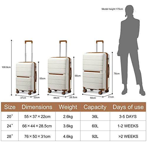 28" British Traveller Large Suitcase - White