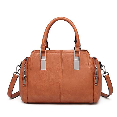 Miss Lulu Retro Boston Top Handle Crossbody Handbag