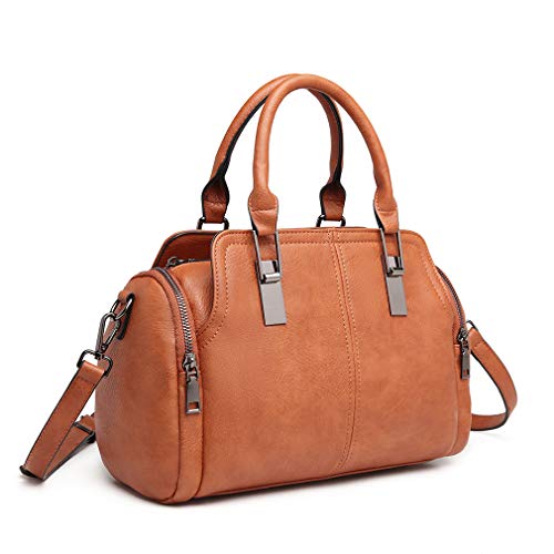 Miss Lulu Retro Boston Top Handle Crossbody Handbag