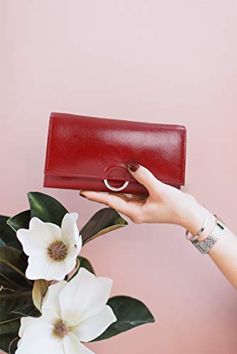 Catwalk Collection Handbags - Large Organiser Purse - Genuine Leather - Red