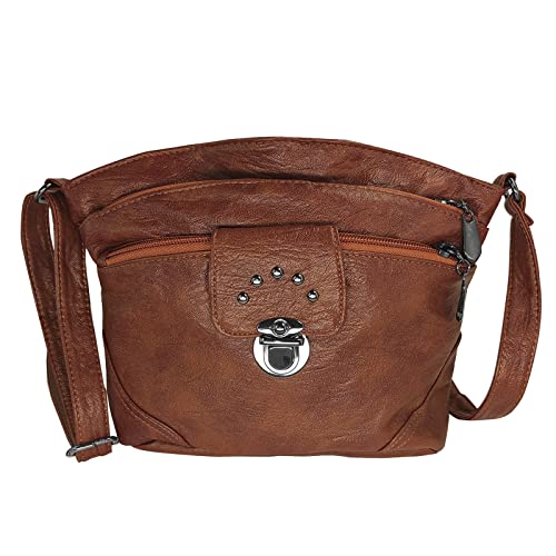 Brown Leather Shoulder Bag with Adjustable Strap