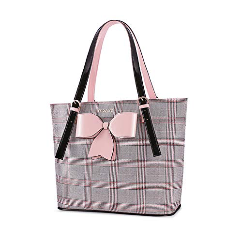 MOSISO Large Capacity Laptop Tote Handbag, Pink&Red