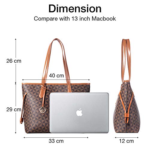 Lekesky Stylish Brown Tote Handbag for Women