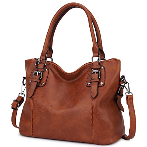 MayBlosom Brown Faux Leather Fashion Hobo Handbag