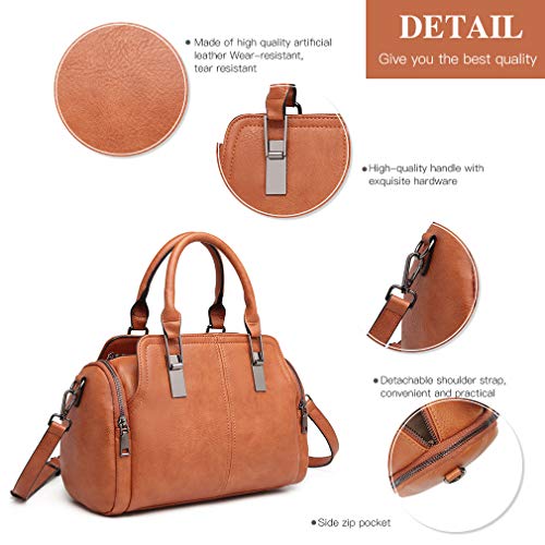 Miss Lulu Retro Boston Top Handle Crossbody Handbag