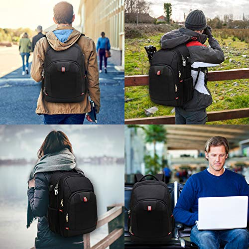 Black 17 inch Designer Laptop Backpack with USB Port
