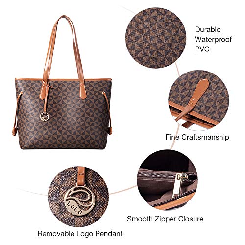 Lekesky Stylish Brown Tote Handbag for Women
