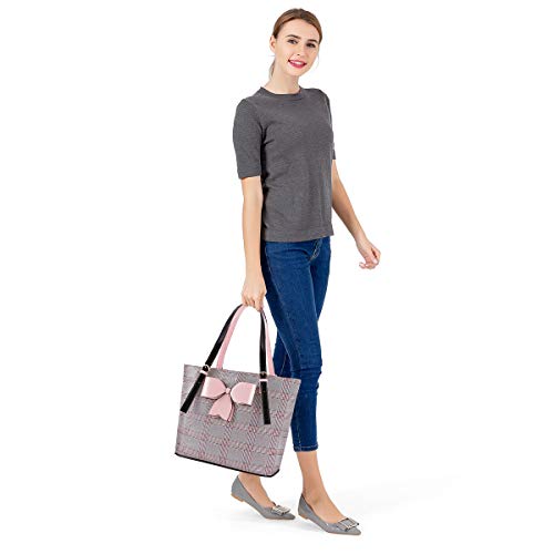 MOSISO Large Capacity Laptop Tote Handbag, Pink&Red