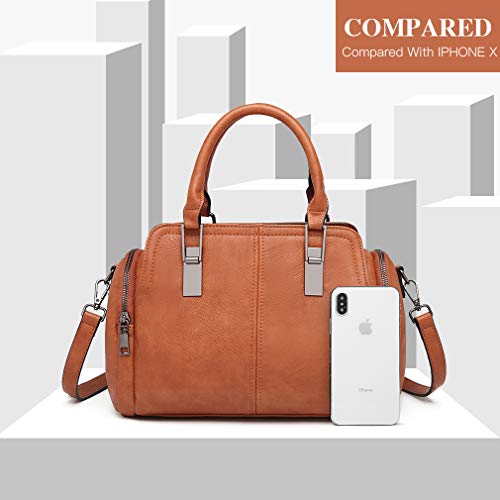 Miss Lulu Retro Boston Top Handle Crossbody Handbag