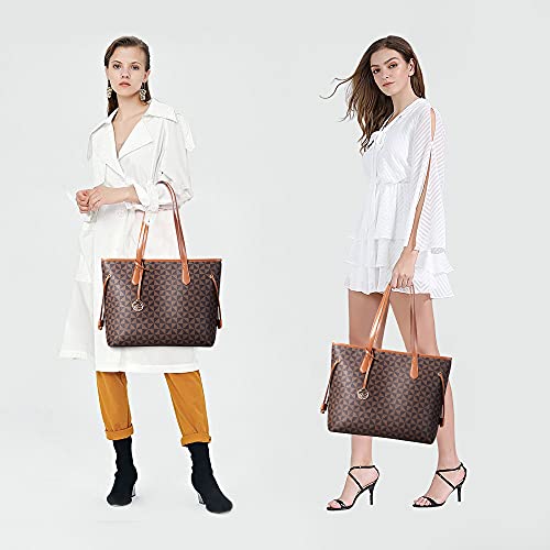 Lekesky Stylish Brown Tote Handbag for Women