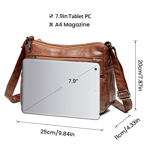 Hanaso Small Crossbody Bag: Brown PU Leather Handbag