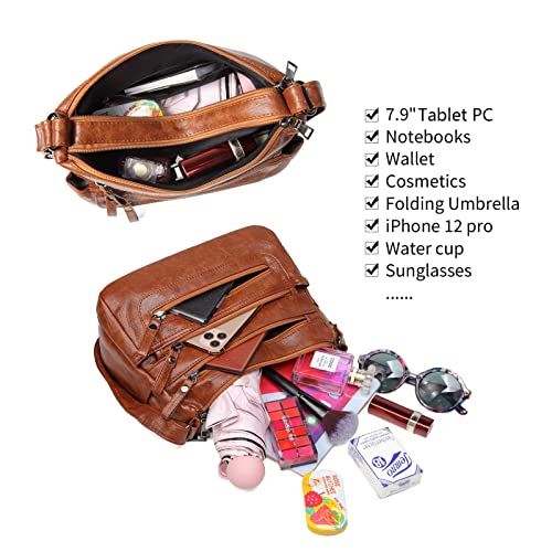 Hanaso Small Crossbody Bag: Brown PU Leather Handbag