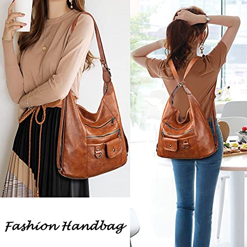 Hanaso Ladies Soft Leather Shoulder Bag - Brown