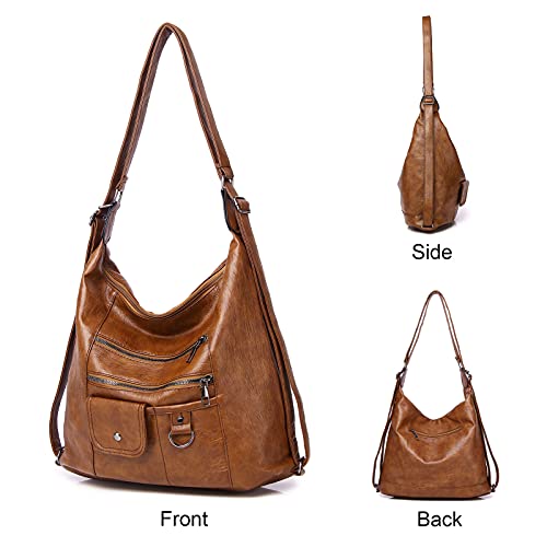 Hanaso Ladies Soft Leather Shoulder Bag - Brown