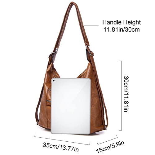 Hanaso Ladies Soft Leather Shoulder Bag - Brown