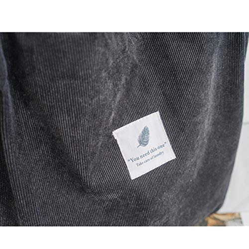 ZhengYue Corduroy Tote Bag: Large Designer Shoulder Handbag