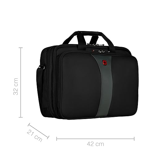 Wenger Triple-Gusset Laptop Case: Black/Grey - 17 Inch