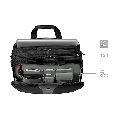 Wenger Triple-Gusset Laptop Case: Black/Grey - 17 Inch