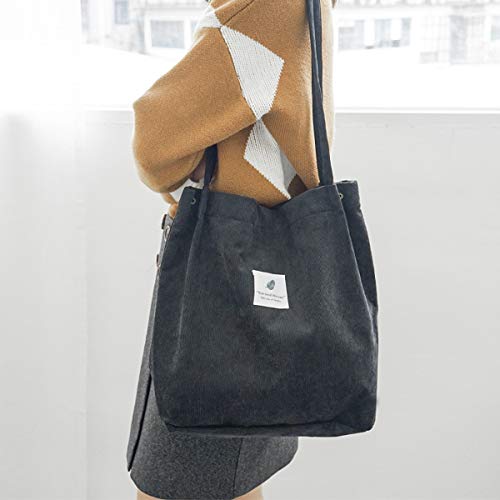 ZhengYue Corduroy Tote Bag: Large Designer Shoulder Handbag
