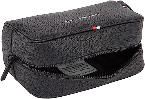 Tommy Hilfiger Essential Black PU Designer Toiletry Bag