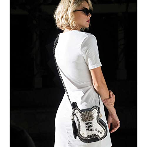 Mary Frances Embellished Electric Guitar Crossbody Handbag, Blackwhite