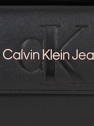 Calvin Klein Flap Xbody: Black Rose Designer Handbag