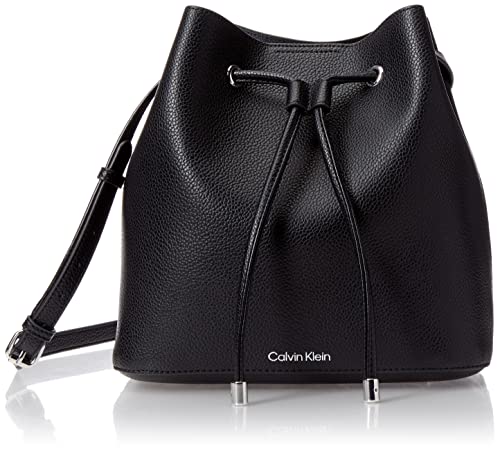 Calvin Klein Gabrianna Bucket Shoulder Handbag - Black/Silver