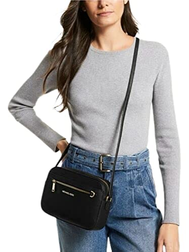Michael Kors Black East West Chain Crossbody Handbag