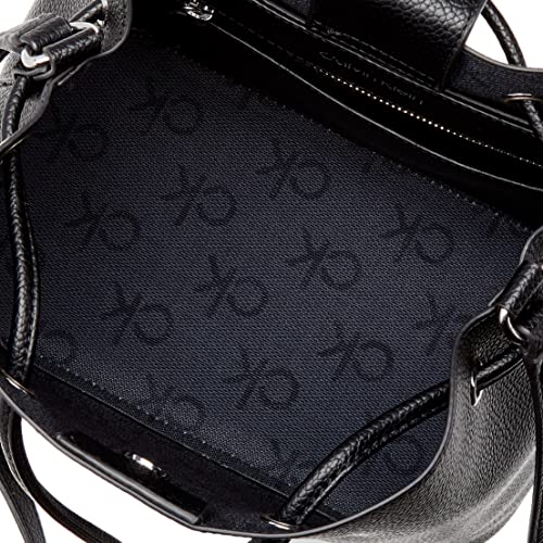 Calvin Klein Gabrianna Bucket Shoulder Handbag - Black/Silver