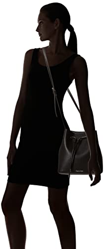 Calvin Klein Gabrianna Bucket Shoulder Handbag - Black/Silver
