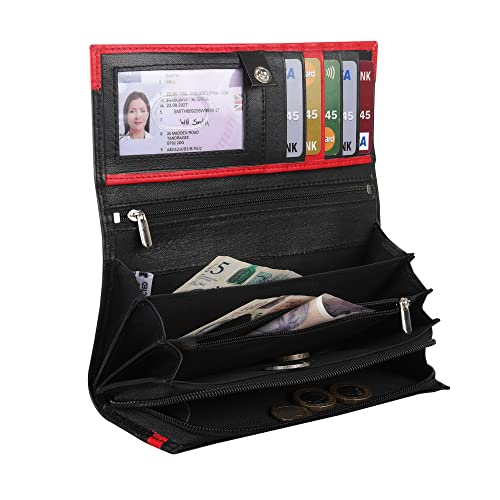STARHIDE Genuine Leather RFID Women's Wallet with ID Pocket