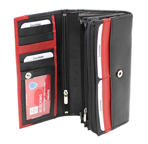 STARHIDE Genuine Leather RFID Women's Wallet with ID Pocket