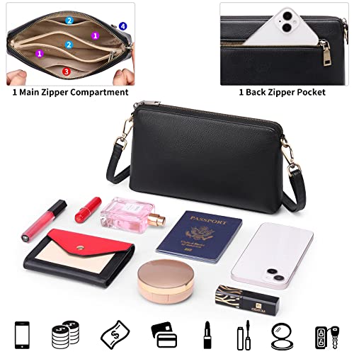 Women's Designer Crossbody Bag with Card Slots and Adjustable Strap