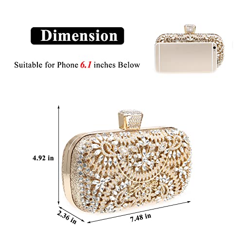 Glittering Clutch with Removable Chain for Wedding Party