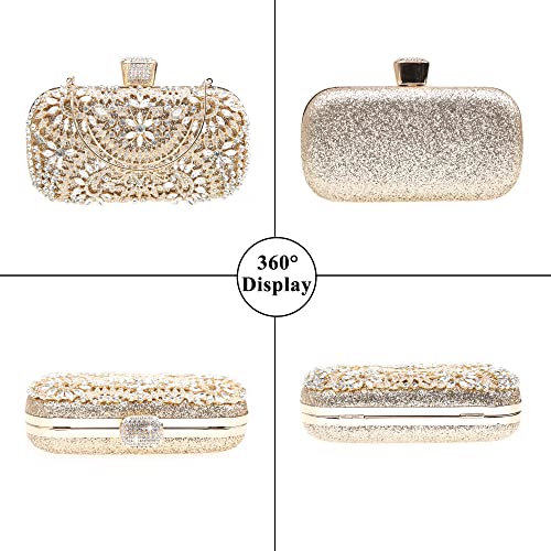 Glittering Clutch with Removable Chain for Wedding Party