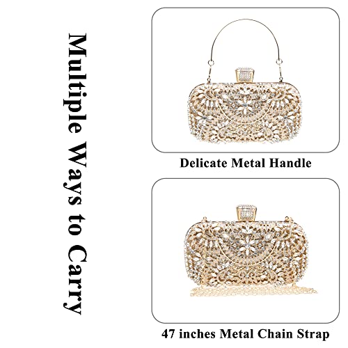 Glittering Clutch with Removable Chain for Wedding Party