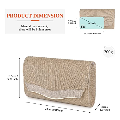 UBORSE Damen Clutch Handtasche mit Kette - Modische Envelope