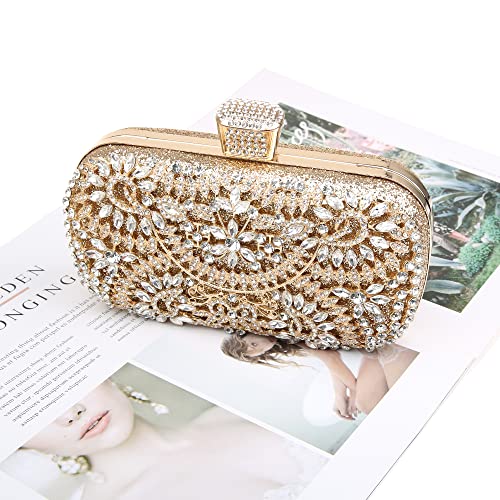 Glittering Clutch with Removable Chain for Wedding Party