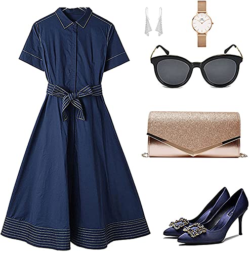 Rose Gold Sequin Envelope Clutch with Chain Strap