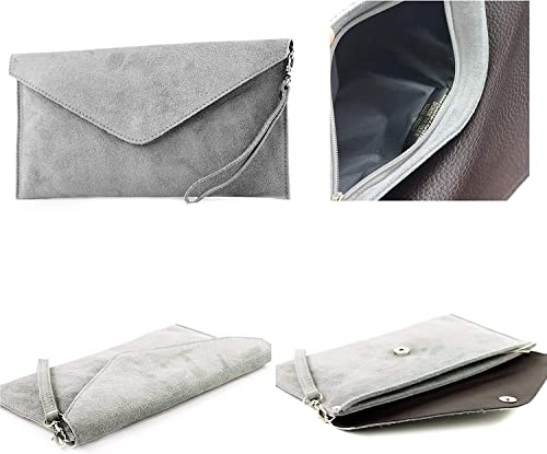 Verapelle Italian Suede Envelope Clutch - Designer Handbag
