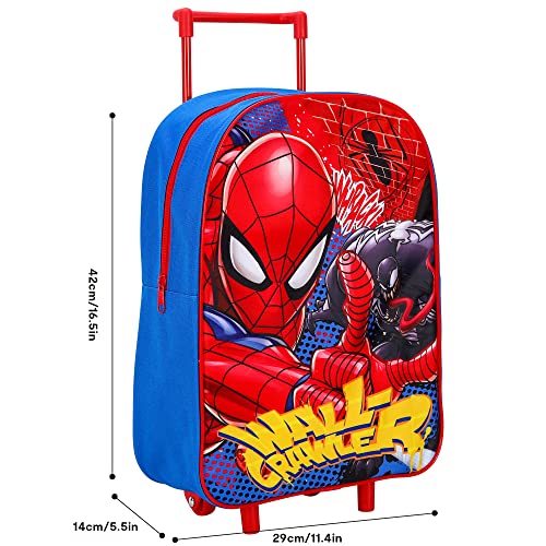 Spiderman Kinder-Trolley mit Rollen und Teleskopgriff, 43x29x14 cm