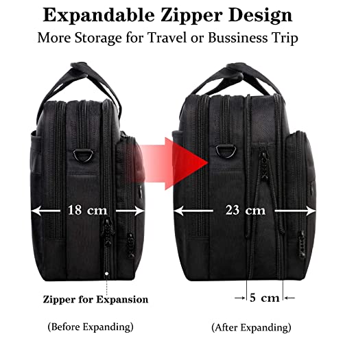 17 Inch Laptop Messenger Shoulder Bag - Black