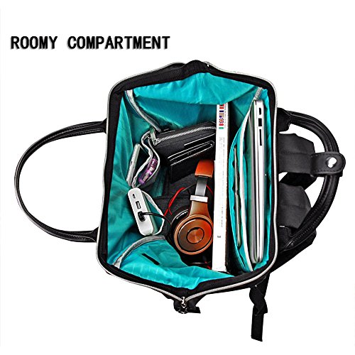 Stylish 15.6" Laptop Backpack with USB Port - Black