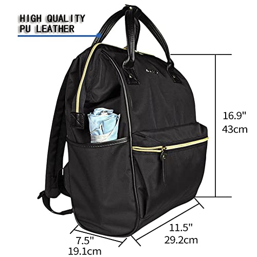 Stylish 15.6" Laptop Backpack with USB Port - Black
