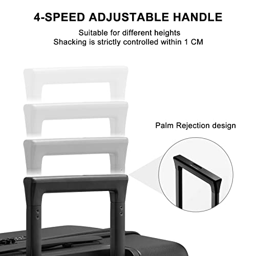 LEVEL8 Handgepäck Koffer Micro-Diamond Textured Spinner (Schwarz)