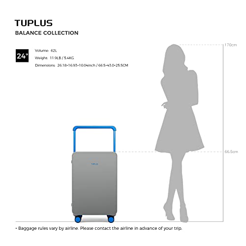 24-Inch Grey Blue ABS Hard Shell Designer Suitcase