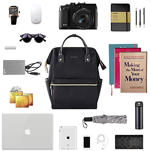 Stylish 15.6" Laptop Backpack with USB Port - Black