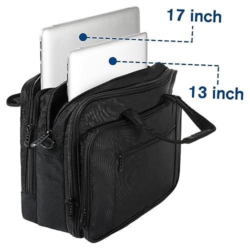 17 Inch Laptop Messenger Shoulder Bag - Black